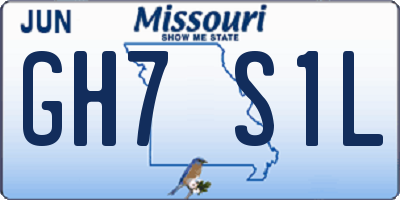 MO license plate GH7S1L