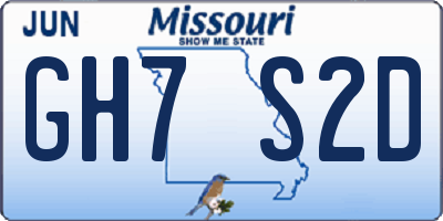 MO license plate GH7S2D