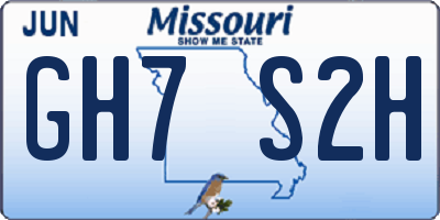 MO license plate GH7S2H