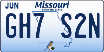 MO license plate GH7S2N