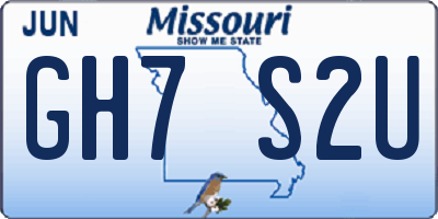 MO license plate GH7S2U