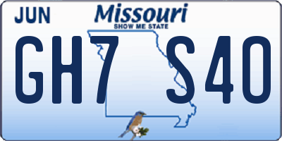 MO license plate GH7S4O