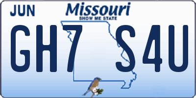 MO license plate GH7S4U