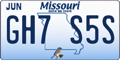 MO license plate GH7S5S