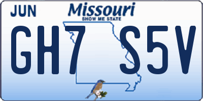MO license plate GH7S5V