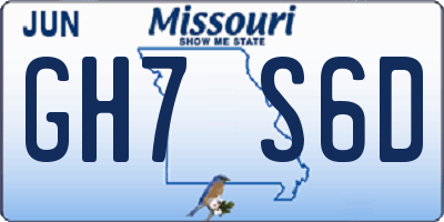 MO license plate GH7S6D