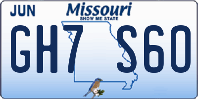 MO license plate GH7S6O