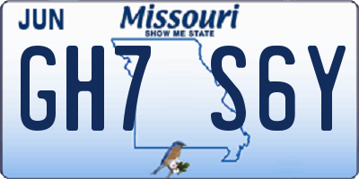 MO license plate GH7S6Y
