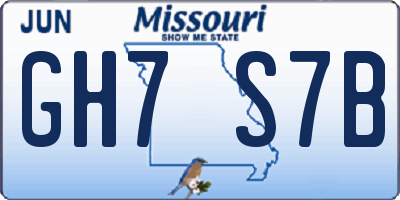 MO license plate GH7S7B