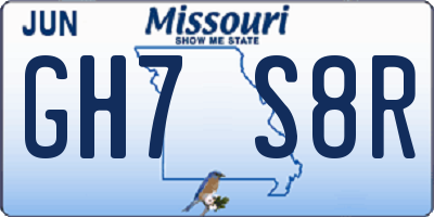 MO license plate GH7S8R