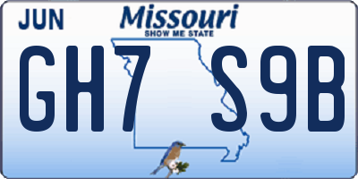 MO license plate GH7S9B