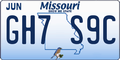 MO license plate GH7S9C