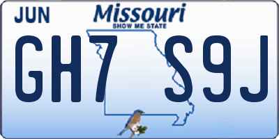MO license plate GH7S9J
