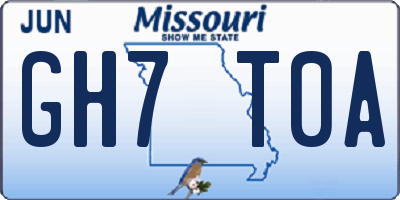 MO license plate GH7T0A