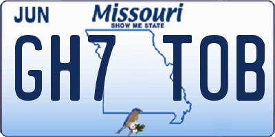 MO license plate GH7T0B