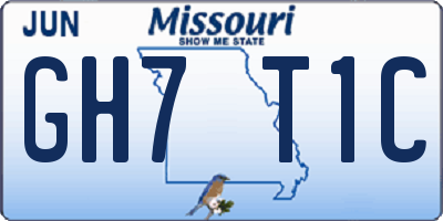 MO license plate GH7T1C