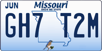 MO license plate GH7T2M