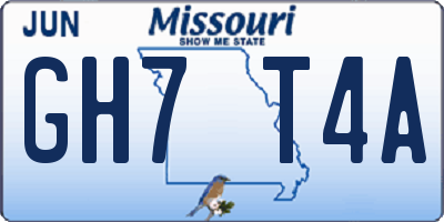 MO license plate GH7T4A