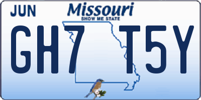 MO license plate GH7T5Y