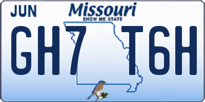 MO license plate GH7T6H