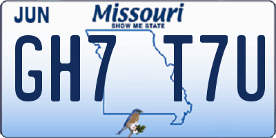 MO license plate GH7T7U
