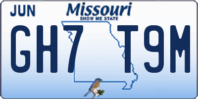 MO license plate GH7T9M