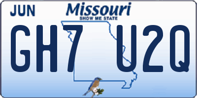 MO license plate GH7U2Q
