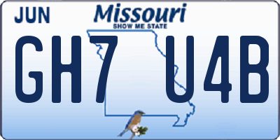 MO license plate GH7U4B