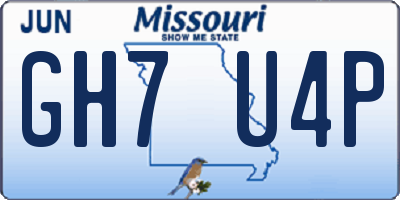 MO license plate GH7U4P