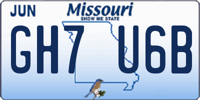 MO license plate GH7U6B