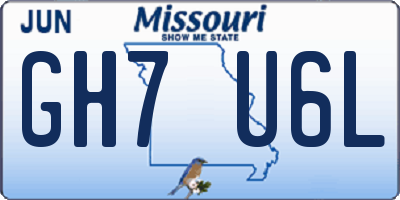 MO license plate GH7U6L
