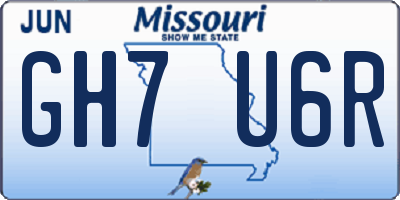 MO license plate GH7U6R