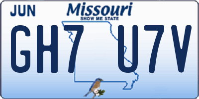MO license plate GH7U7V