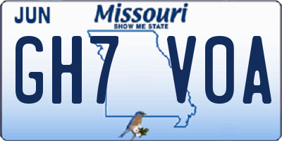 MO license plate GH7V0A