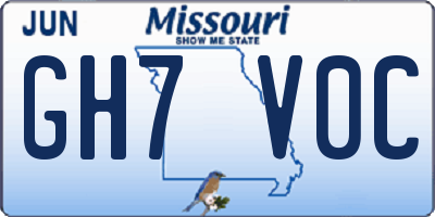 MO license plate GH7V0C