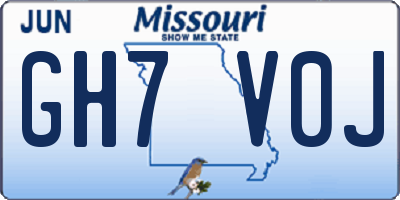 MO license plate GH7V0J