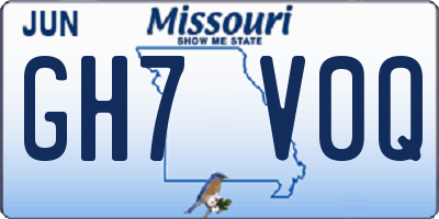 MO license plate GH7V0Q