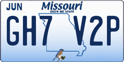 MO license plate GH7V2P