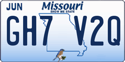 MO license plate GH7V2Q
