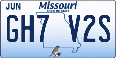 MO license plate GH7V2S