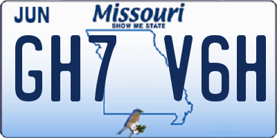 MO license plate GH7V6H