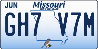 MO license plate GH7V7M