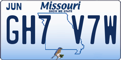 MO license plate GH7V7W