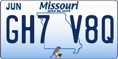 MO license plate GH7V8Q