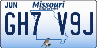 MO license plate GH7V9J