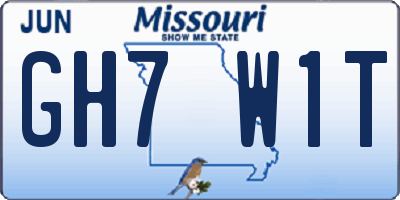 MO license plate GH7W1T