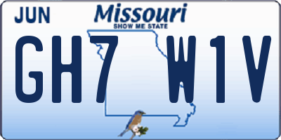 MO license plate GH7W1V