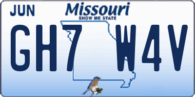 MO license plate GH7W4V
