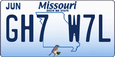 MO license plate GH7W7L