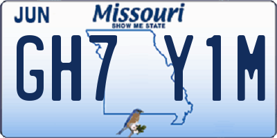 MO license plate GH7Y1M